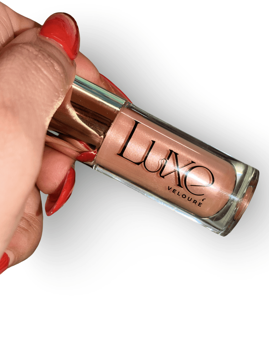 Luxe Velouré Peach Veil Lip Gloss – peach shade luxury lip gloss