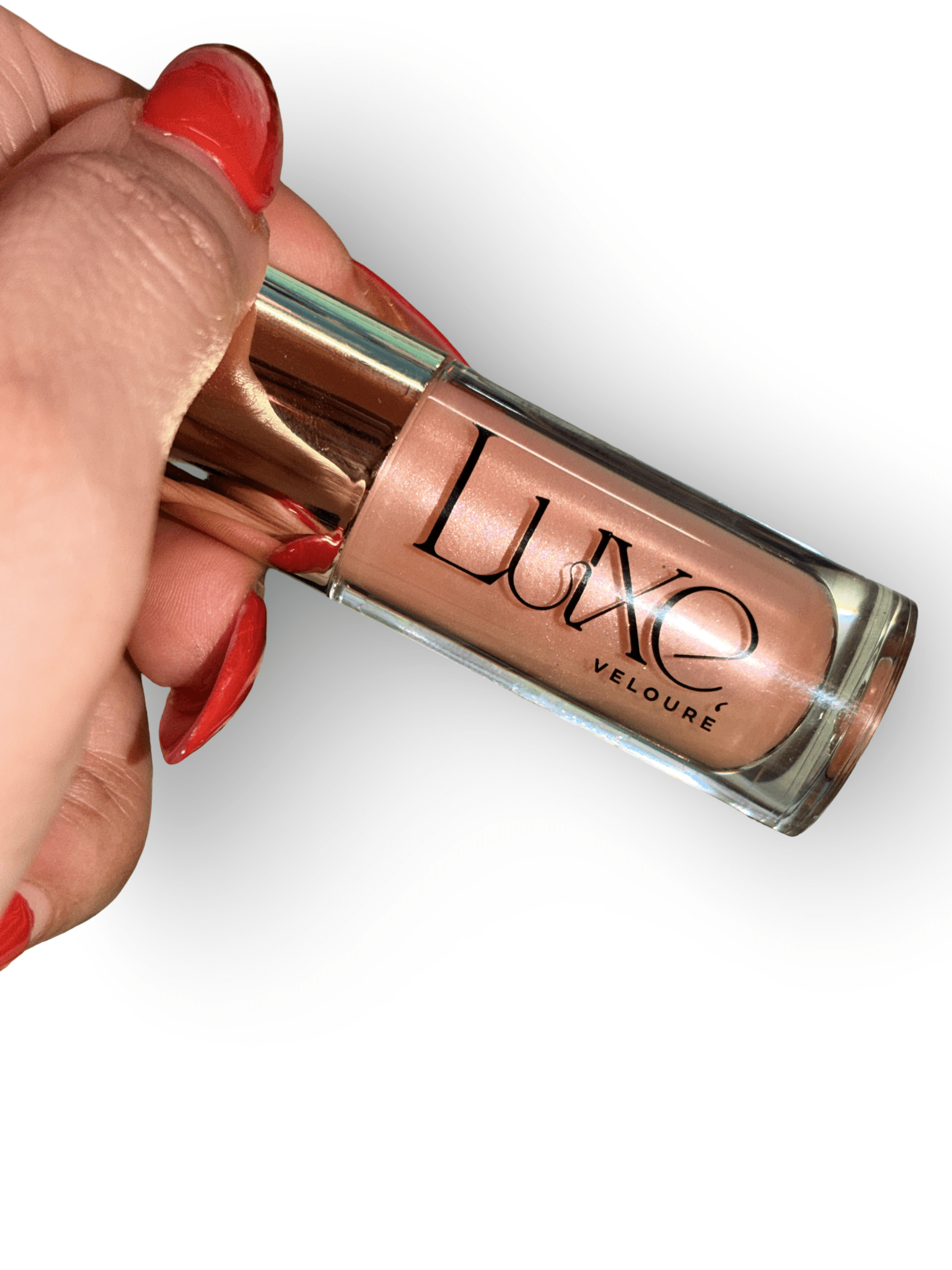 Luxe Velouré Peach Veil Lip Gloss – peach shade luxury lip gloss